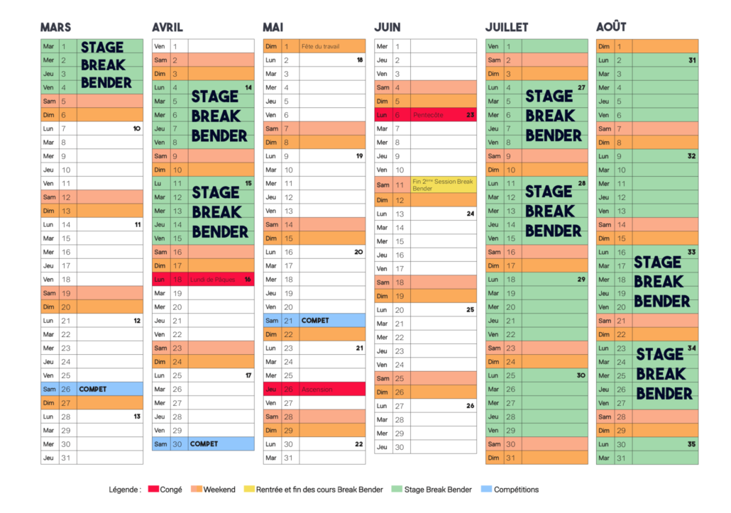 CALENDRIER BREAK BENDER MARS-JUIN 2021_2022